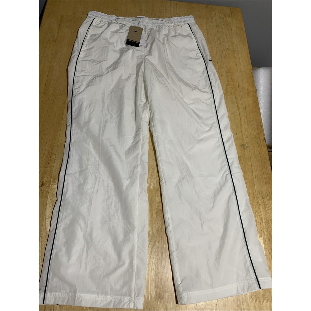Nike Women's Windrunner High-Waisted Woven Open-Hem Pants Sail/Midnight Size XL - Picture 2 of 9